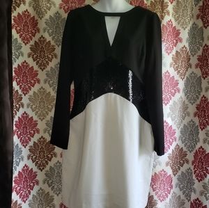 Black and White Sequins Dress